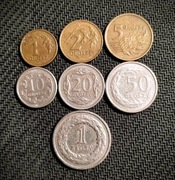 LICYTACJA KOMPLET monet obiegowych 1 grosz - 1 złoty 1992 