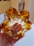 Szkło artystyczne popielniczka paterka Chribska Huta  Hospodka Bohemia