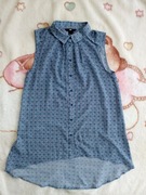 Elegancka niebieska koszula bluzka H&M 38 orientalny wzór jak nowa