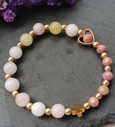 Bransoletka różaniec – morganit i rodochrozyt 