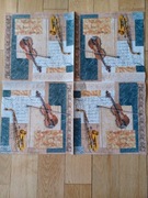 Serwetka 32 x 32 cm nuty skrzypce, saksofon, muzyczna, dekupaż