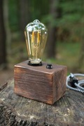 Lampka drewniana rustykalna - handmade