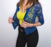 Bluzka rozpinana bolerko koronka XS