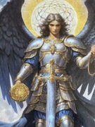 Archanioł Rafał złota rama 38/48 Obraz reprodukcja