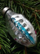 PRL bardzo stara bombka szklana