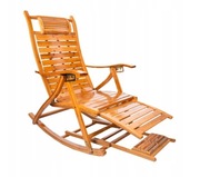 Fotel bujany drewniany składany do salonu, ogrodu, wypoczynkowy