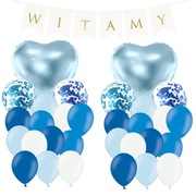Zestaw dekoracji WITAMY Balony foliowe Powitanie