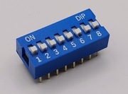 DIP switch 8 pozycyjny, do druku, niebieski