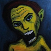 Wielka wrzeszczące głowa, płótno, 100x100