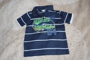 GRANANTOWA BLUZKA W PASKI POLO ROZM 98