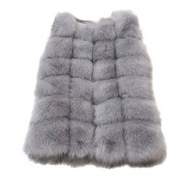 Kamizelka damska futrzana Sztuczne Futro jasno szara r. 36 S