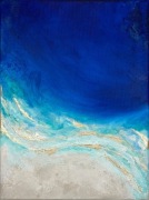 Granatowa abstrakcja - granatowy obraz abstrakcyjny ocean - 30x40 cm