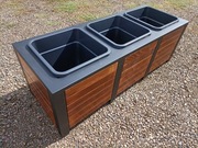 Donica ogrodowa tarasowa balkonowa 118x42,5x38,5   3 wkłady