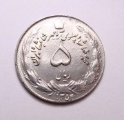 Iran 5 rials 1975 PIĘKNA!