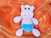 Szydełkowy Hipcio Amigurumi Fioletowy |Maskotka Handmade Zabawka Prezent 