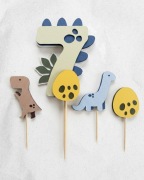 Ręcznie robiony topper na tort - 7 urodziny - zestaw 4 szt 28cm