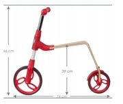 Rowerek biegowy hulajnoga 2w1 +3lata, drewno, gumowe koła, nieużywany