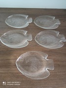 Zestaw Talerzy w krztałcie Ryby Unikat Kryształ 