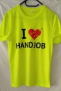 neonowy t-shirt I LOVE HANDJOB  r. S żart humorystyczny podkoszulek prezent