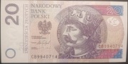 Banknot 20 złotych Bolesław I Chrobry 2016 seria CB z paczki 