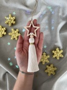 Gwiazda chwost zawieszka choinkowa święta korale makrama świąteczna boho