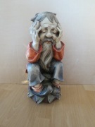 Rzeżba z drewna Krasnal wys. 44cm średnica 20cm 