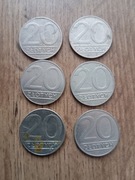 Moneta 20zł 1989r. | 1990r. - 6 sztuk 
