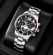 LICYTACJA OD 1 ZŁ Męski  Zegarek Kwarcowy z datownikiem NOWY