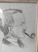 Autorski Portret, fajka, trafika, rysunek