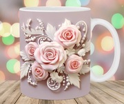 Kubek3d z motywem kwiatowym330ml 