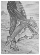 Rysunek: Idąc plażą