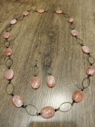 Komplet marmurkowy korale kolczyki watermelon candy kwarc różowy 