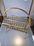 Gazetnik Rattanowy Art Deco Vintage Lata 60 PRL