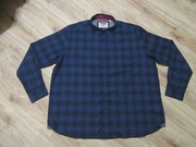 D555 RED męska koszula granat w kratkę big size plus size _ 4XL