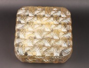 Duży plafon szklany - opalizujące szkło - wzór kratka - stan bardzo dobry 