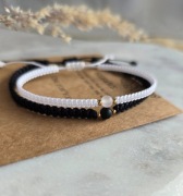 Zestaw bransoletek dla par, biżuteria dla niej i dla niego Kwarc i Turmalin