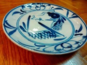 Stary talerz karp koi ceramika Chiny