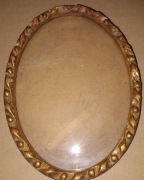 Drewniana, owalna ramka na zdjęcie lub obrazek, lusterko 18 x 14 cm