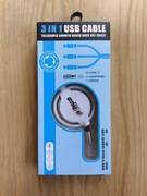 Kabel USB 3 on 1  zwijany teleskopowy