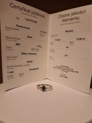 Pierścionek z białego złota, rozmiar 12, próba 585