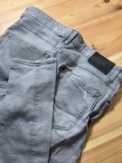 Szare spodnie jeans H&M L jeansy