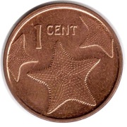 BAHAMY 1 cent 2015, KM# 218.2, AU, niemagnetyczna