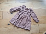 Sukienka jasny brąz z długim rękawem dla dziewczynki bawełna So Cute 92