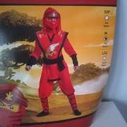 Przebranie karnawałowe strój Lego Ninjago czerwony z maską  122 128