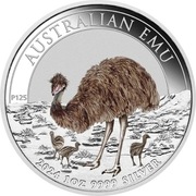 Australijski Emu 1 uncja srebra Kolor 2024