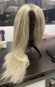 Peruka naturalna z ludzkich włosów blond mikroskóra