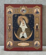 Matka Boska Ostrobramska Ikona na desce. 