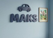 Napis (4litery+detal) różne kolory Twój napis