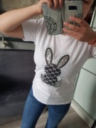 Tshirt bawełna Mint królik cyrkonie M
