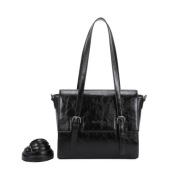 INES DELAURE Torebka na ramię czarna A-104